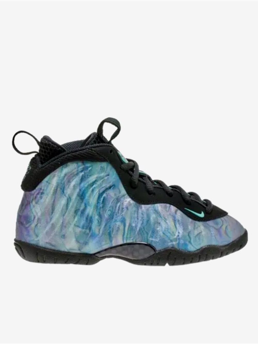 Nike Kids Iridescent Blue-Purple Foamposite-Style Sneakers